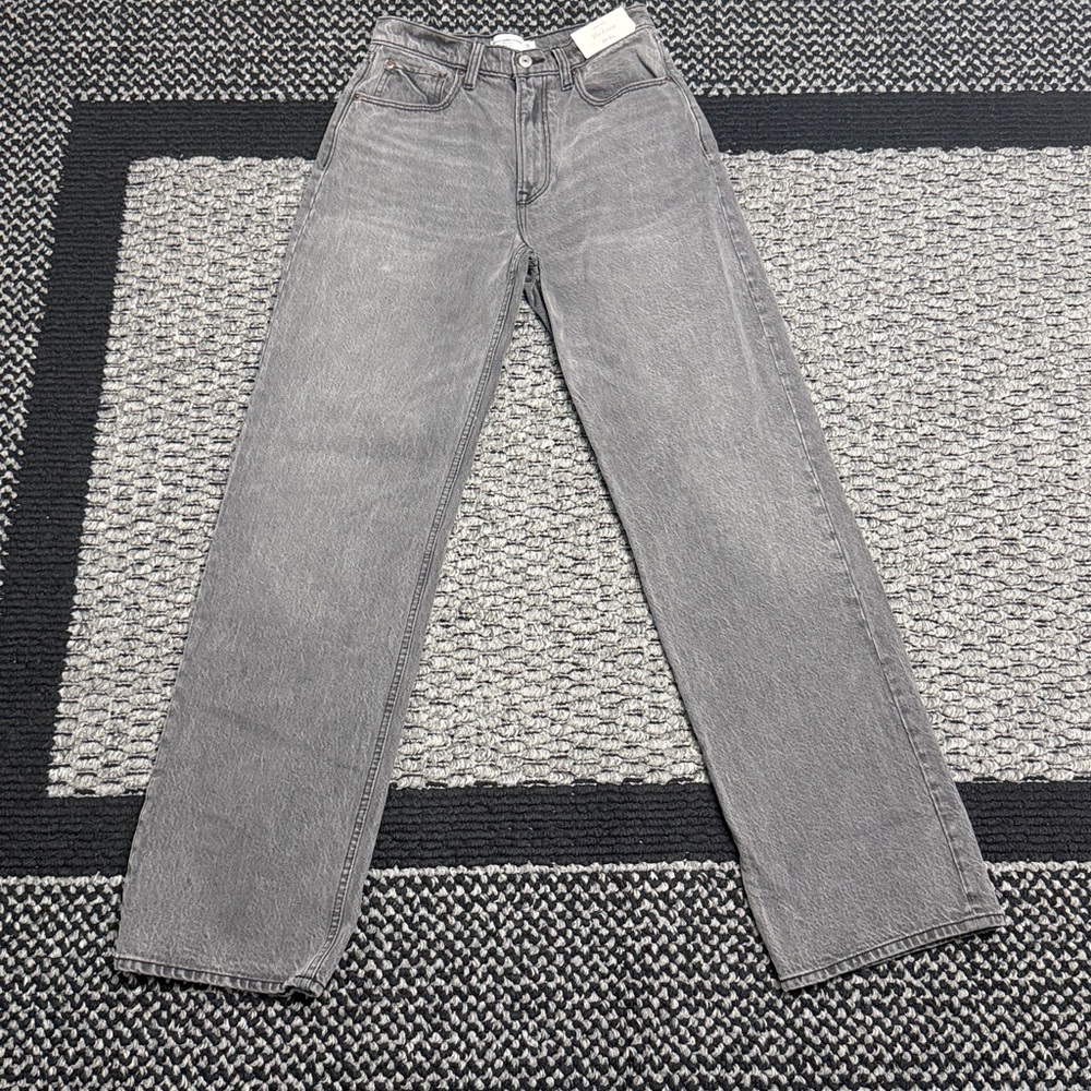 Abercrombie & Fitch The Loose Jeans Women’s 25 High Rise Gray Long Casual NWT